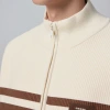 Momeck men's striped color-blocking knitted jacket for winter 2024, new stand-up collar sweater men's coat 21896 Specification image